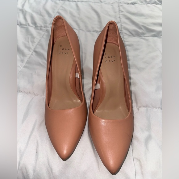 A NEW DAY Rose Pink Heels Chunky Heel Size 7 Blush - Picture 1 of 5